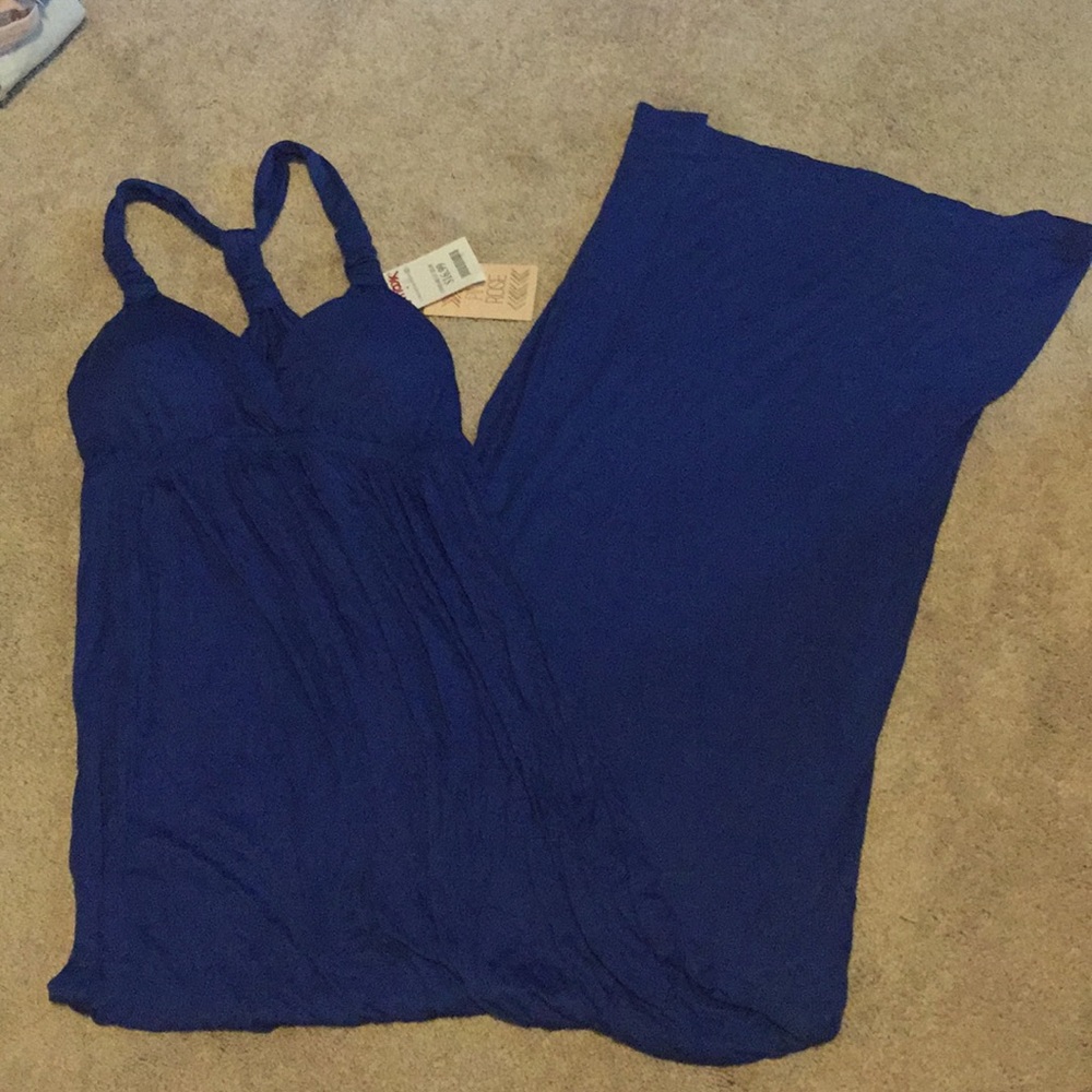 NWT Royal Blue Maxi Dress - Pink Rose -  medium